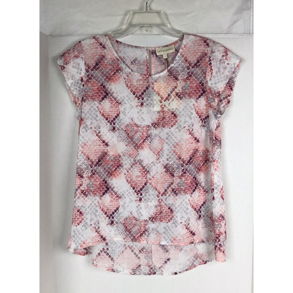 Cynthia Rowley Tops - NWT Cynthia Rowley Pink Snakeskin High-Low Blouse Holiday Gift for Her